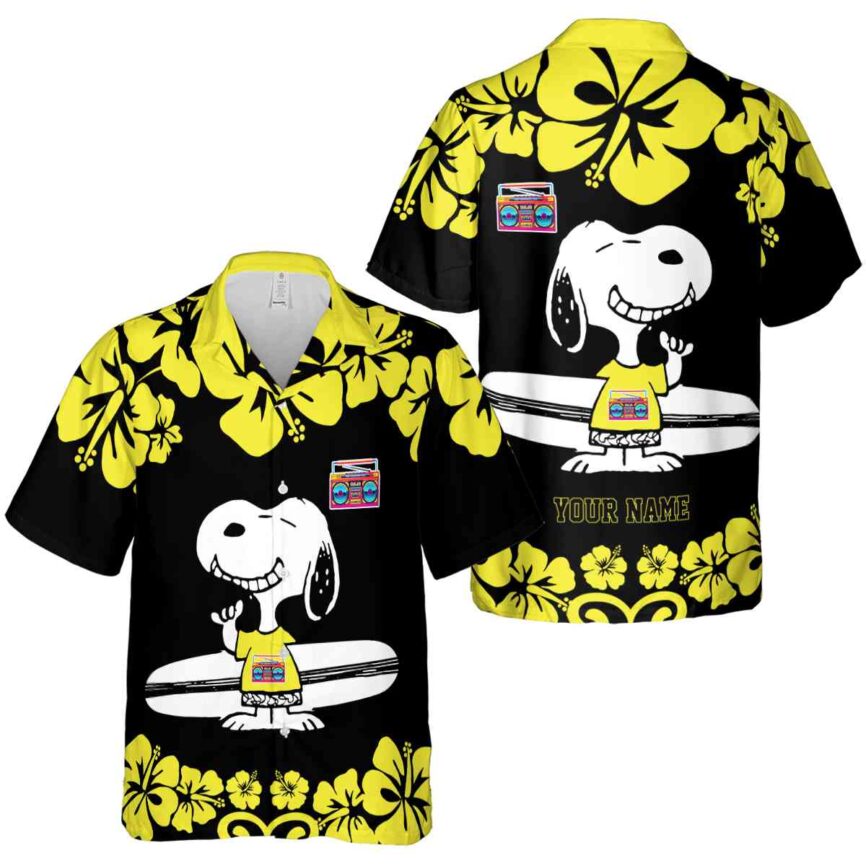 Customized 80s Surfing Snoopy Hawaiian Shirt Premium grade