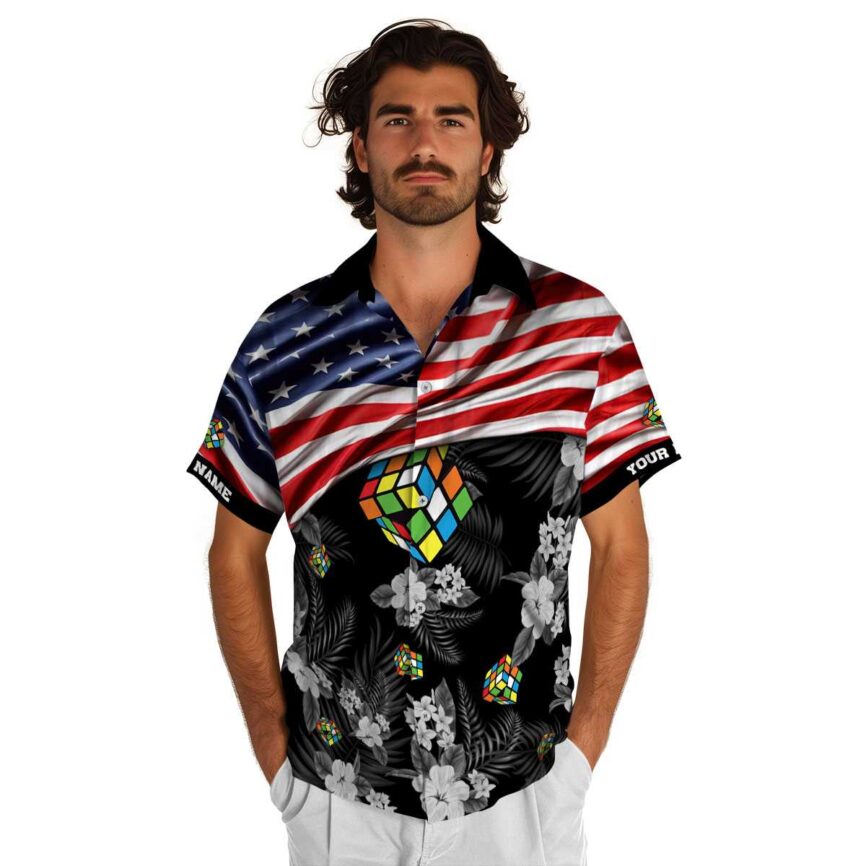 Customized 80s US Flag Themed Hawaiian Shirt New Arrival