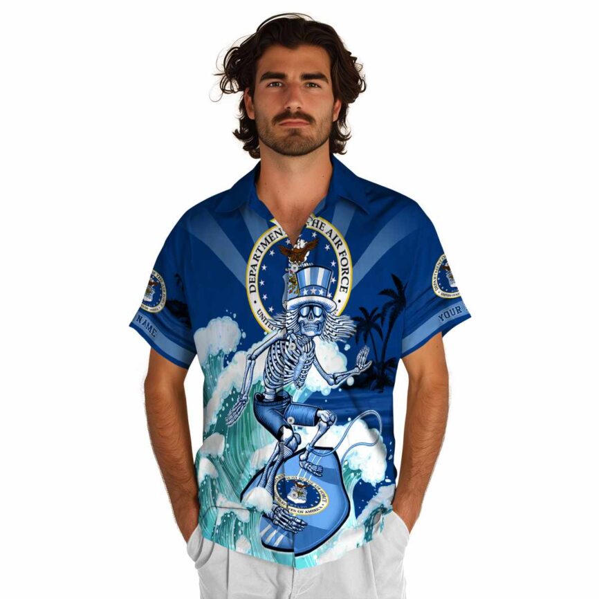 Customized Air Force Grateful Dead Motif Hawaiian Shirt New Arrival