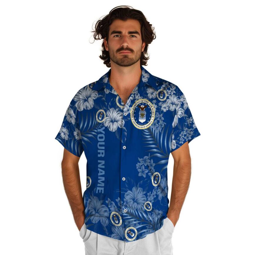 Customized Air Force Hibiscus Pattern Hawaiian Shirt New Arrival