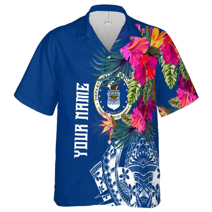 Customized Air Force Polynesian Flowers Hawaiian Shirt Fashion forward