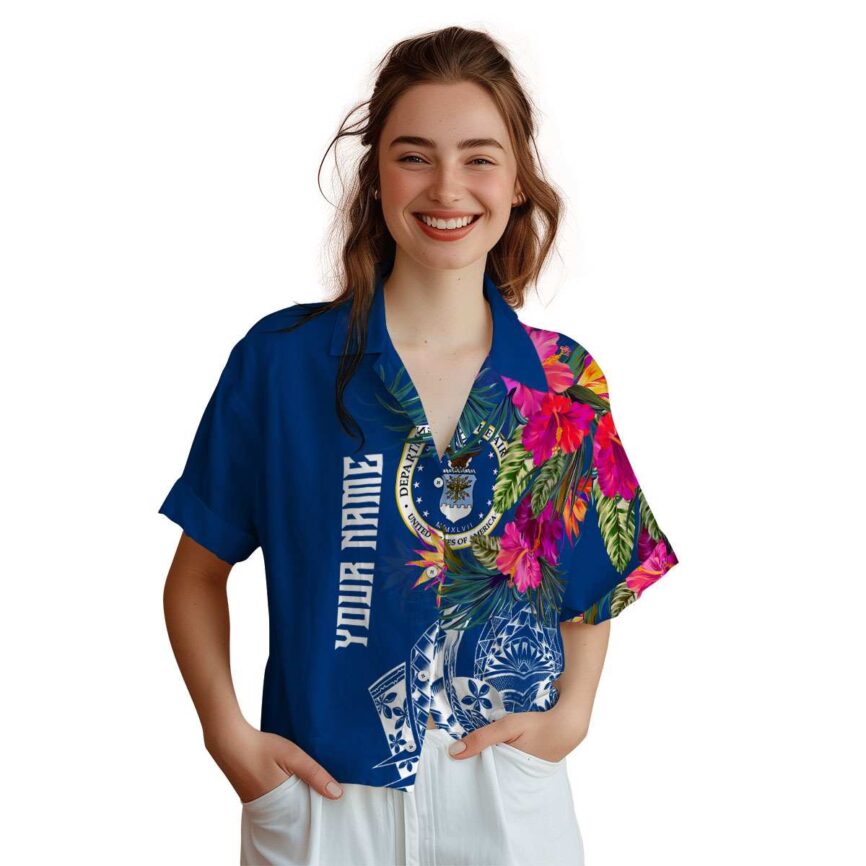 Customized Air Force Polynesian Flowers Hawaiian Shirt Top rated