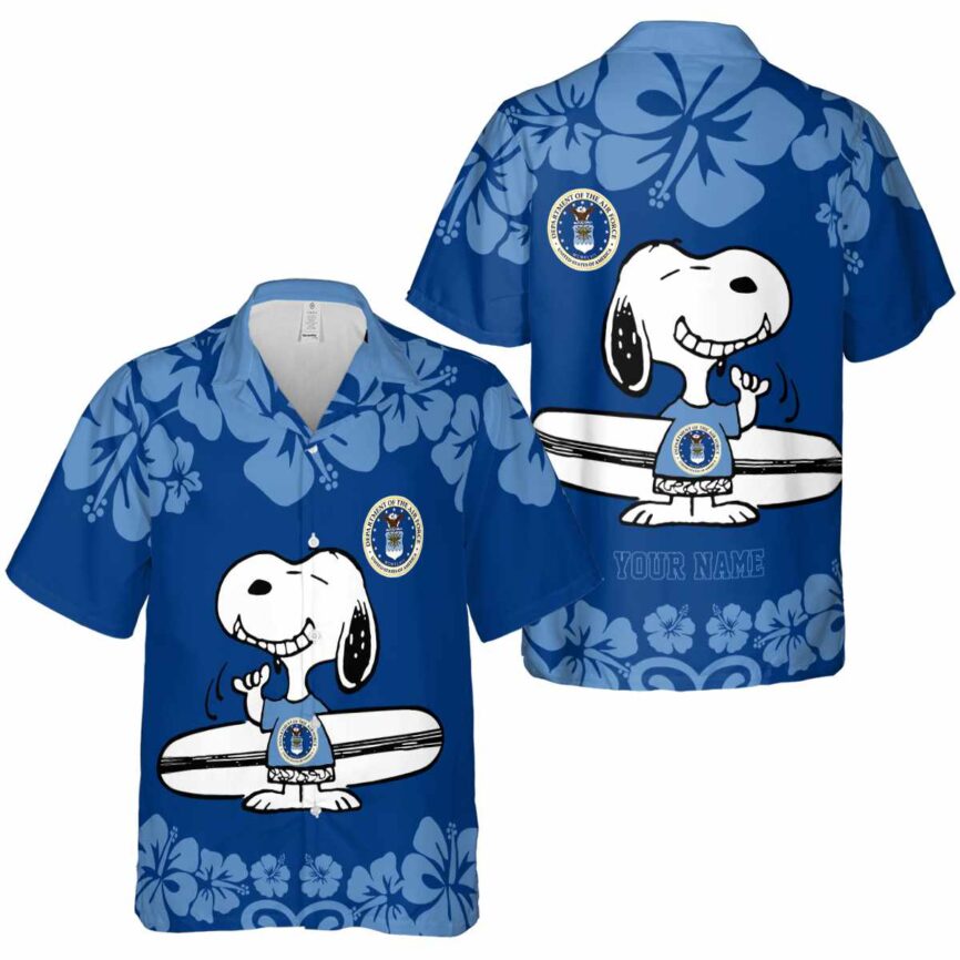 Customized Air Force Surfing Snoopy Hawaiian Shirt Premium grade