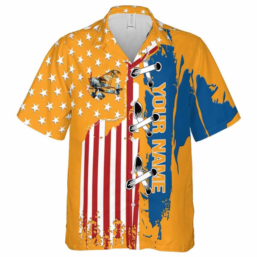 Customized Airplane Flag Stitches Hawaiian Shirt Fashion forward