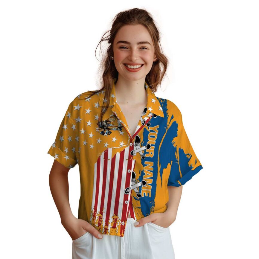 Customized Airplane Flag Stitches Hawaiian Shirt Top rated