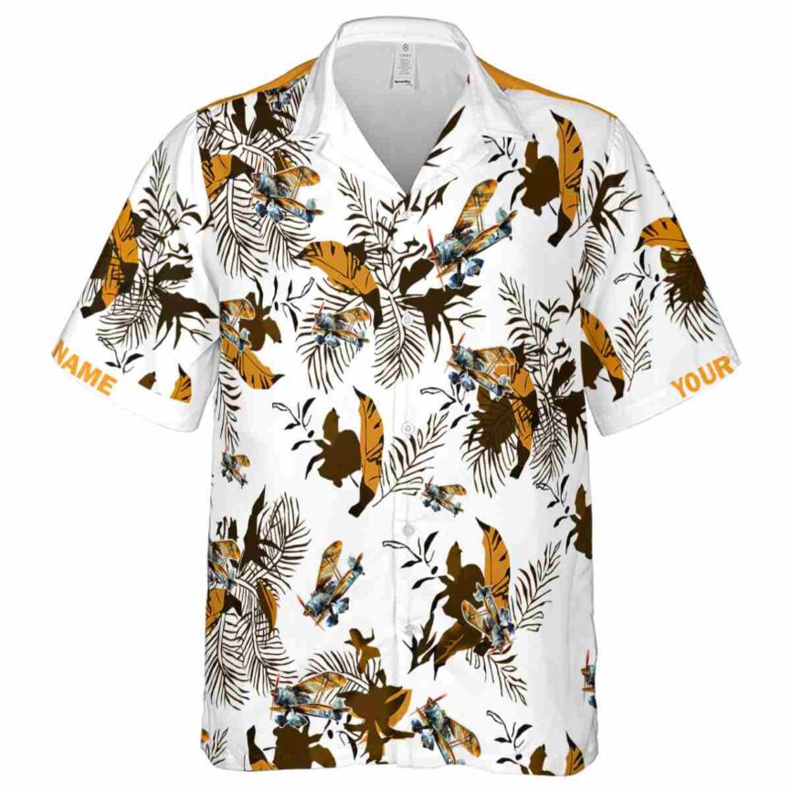 Customized Airplane Leafy Accents Hawaiian Shirt Fashion forward