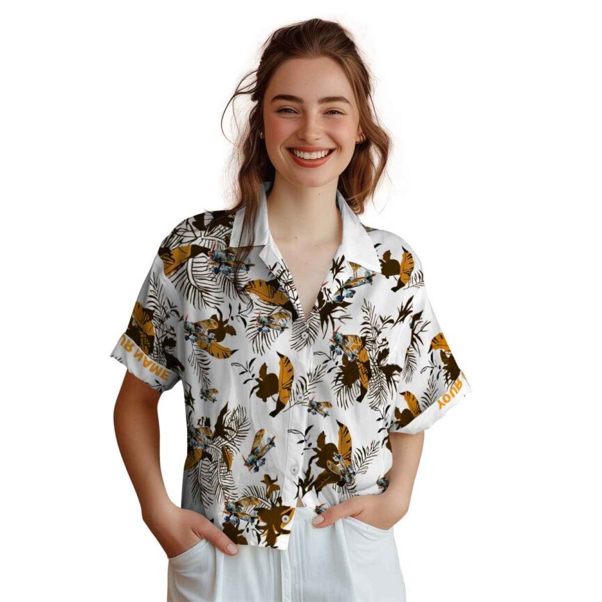 Customized Airplane Leafy Accents Hawaiian Shirt Top rated