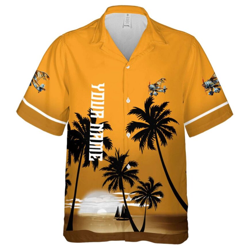 Customized Airplane Ocean Sunset Hawaiian Shirt Fashion forward