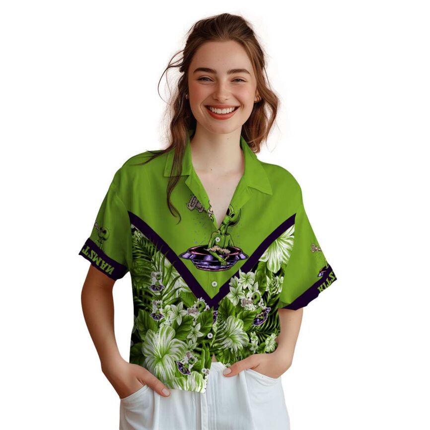 Customized Alien Bold Floral Number Hawaiian Shirt Top rated