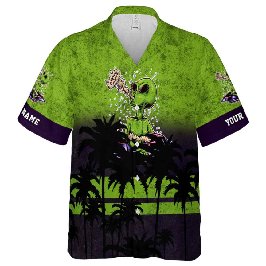 Customized Alien Sunset Gradient Hawaiian Shirt Fashion forward