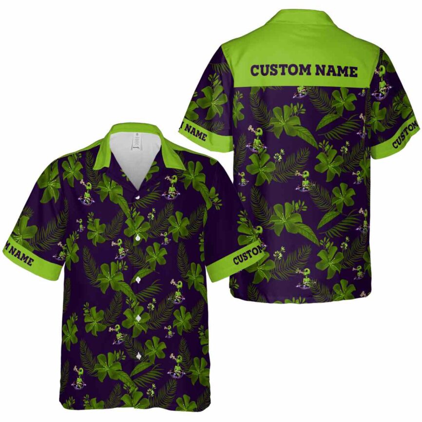 Customized Alien Tropical Flower Hawaiian Shirt Premium grade