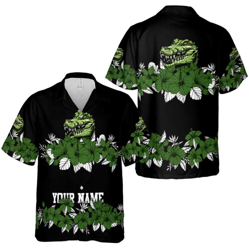 Customized Alligator Hibiscus Band Hawaiian Shirt Premium grade