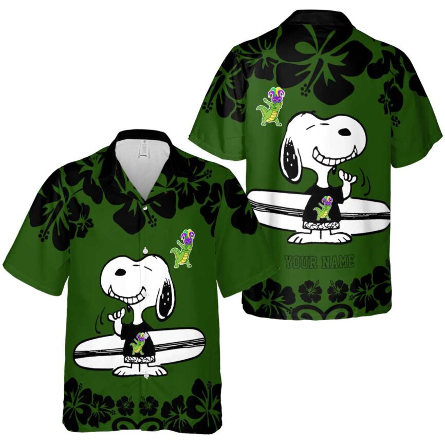 Customized Alligator Surfing Snoopy Hawaiian Shirt Premium grade