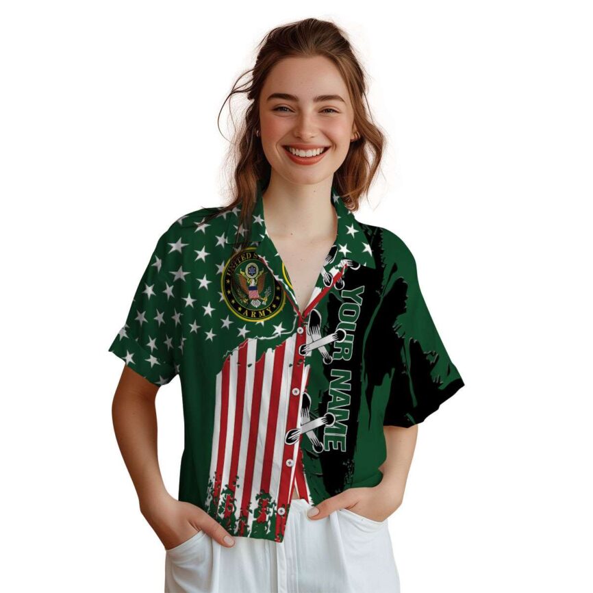 Customized Army Flag Stitches Hawaiian Shirt Top rated