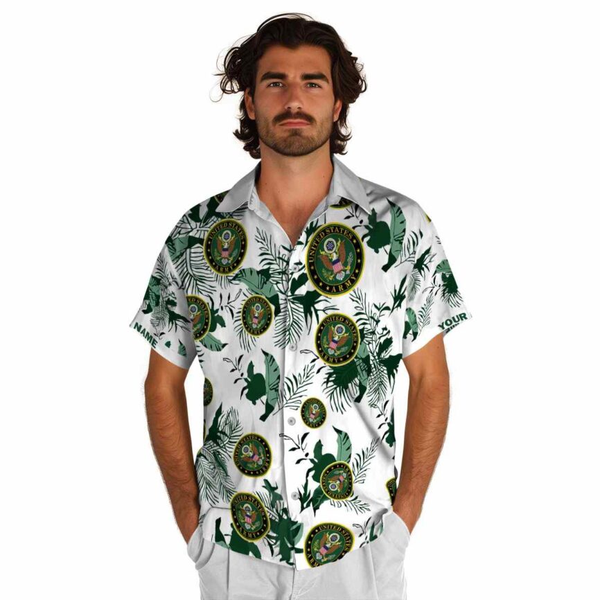 Customized Army Leafy Accents Hawaiian Shirt New Arrival