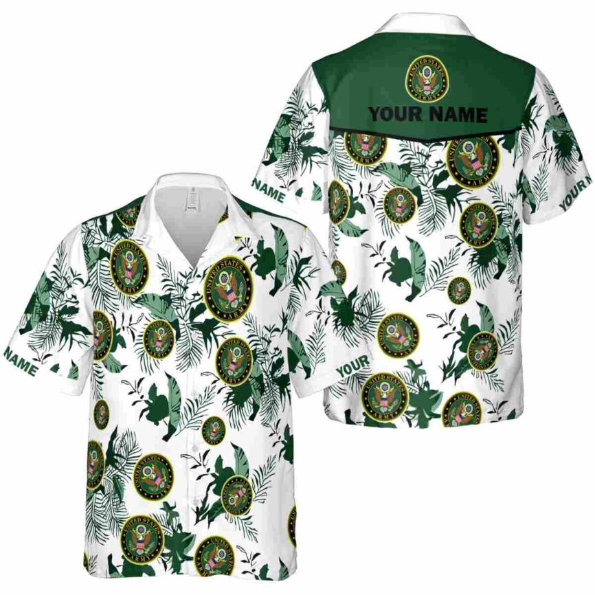 Customized Army Leafy Accents Hawaiian Shirt Premium grade