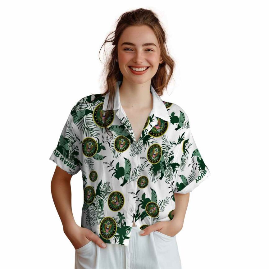 Customized Army Leafy Accents Hawaiian Shirt Top rated