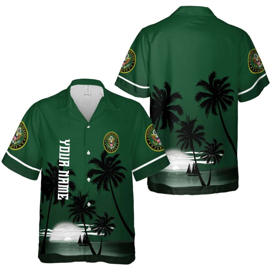 Customized Army Ocean Sunset Hawaiian Shirt Premium grade