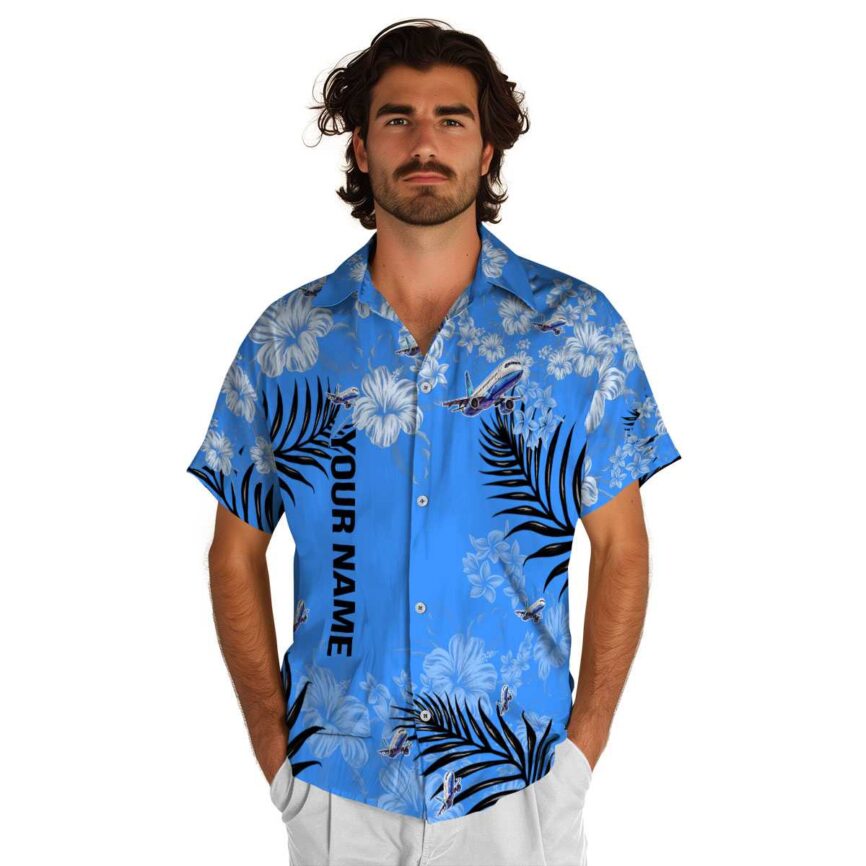 Customized Aviation Hibiscus Pattern Hawaiian Shirt New Arrival