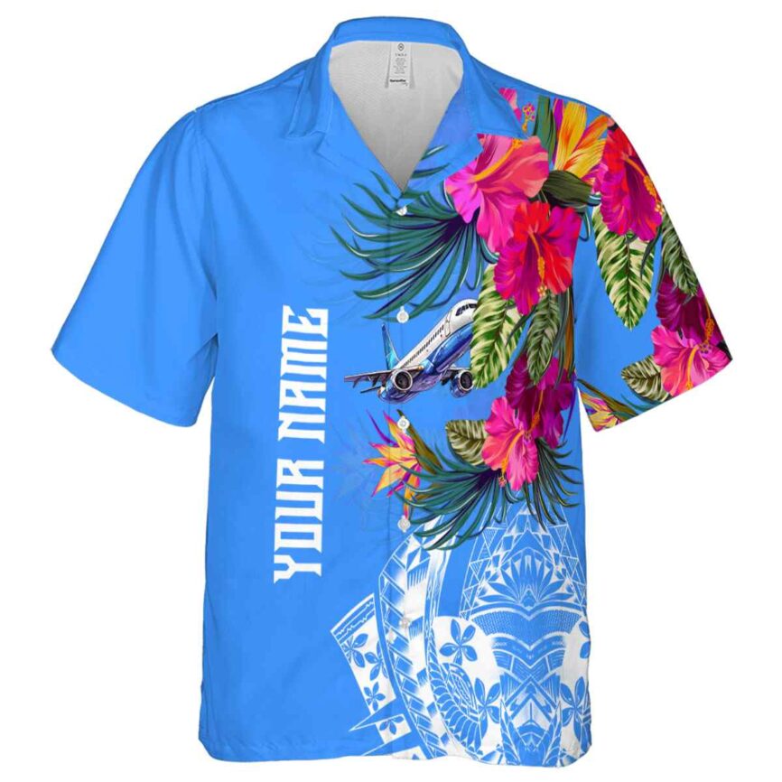 Customized Aviation Polynesian Flowers Hawaiian Shirt Fashion forward