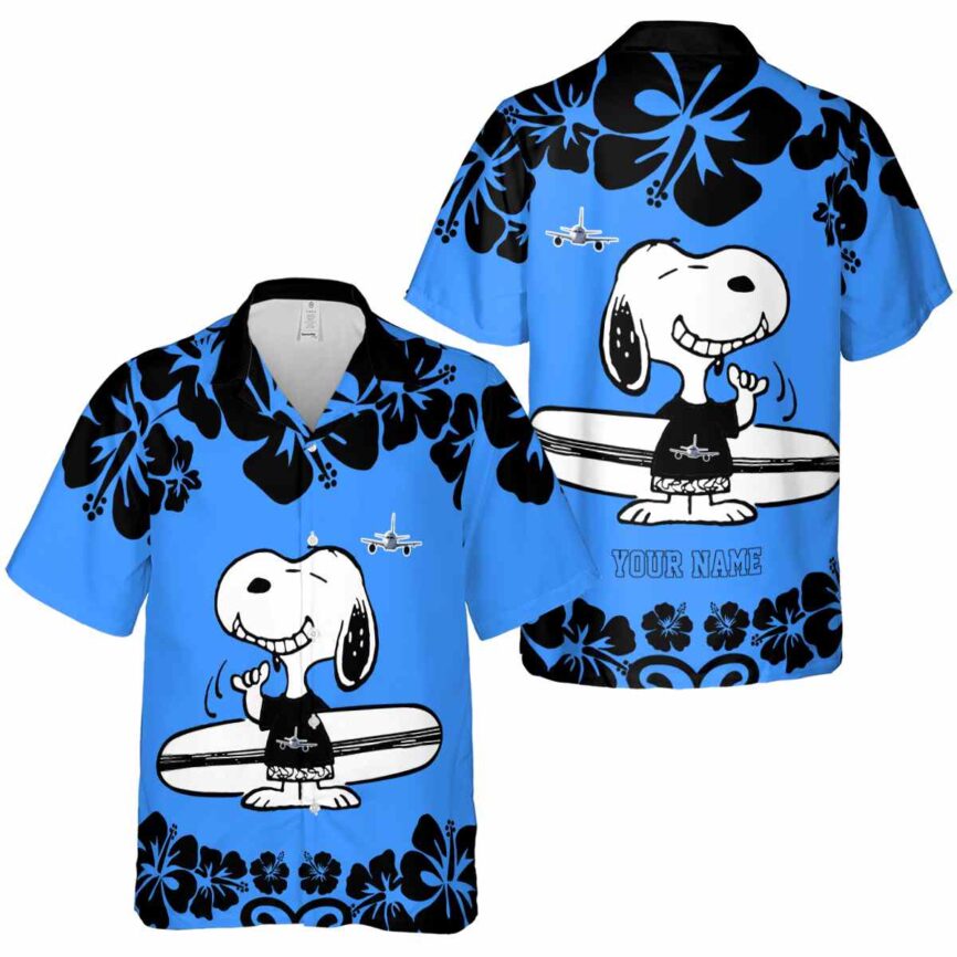 Customized Aviation Surfing Snoopy Hawaiian Shirt Premium grade