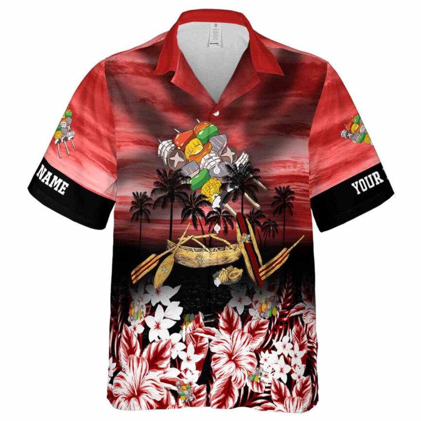 Customized BBQ Sunset Beach Canoe Hawaiian Shirt Fashion forward