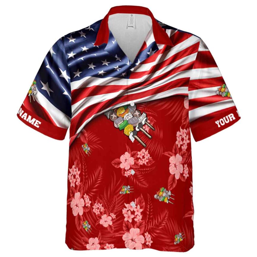 Customized BBQ US Flag Themed Hawaiian Shirt Fashion forward