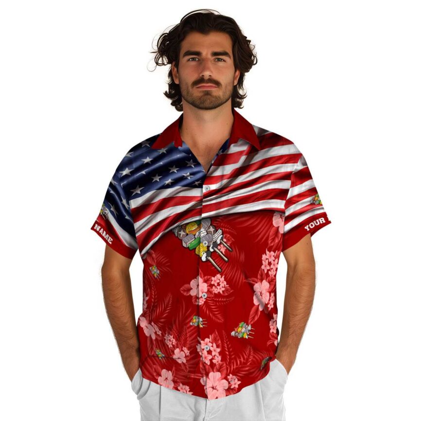 Customized BBQ US Flag Themed Hawaiian Shirt New Arrival