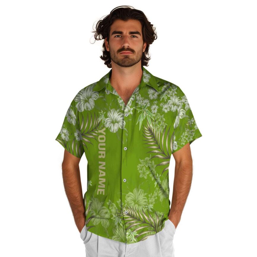 Customized Bamboo Hibiscus Pattern Hawaiian Shirt New Arrival