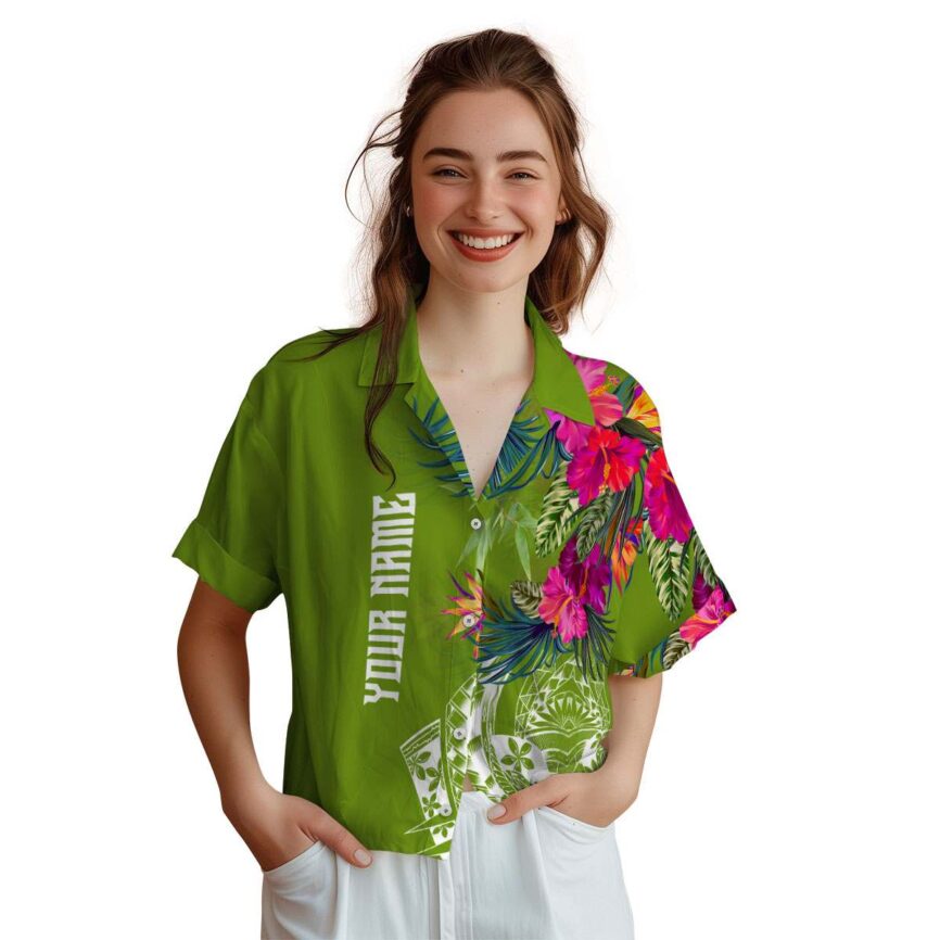 Customized Bamboo Polynesian Flowers Hawaiian Shirt Top rated