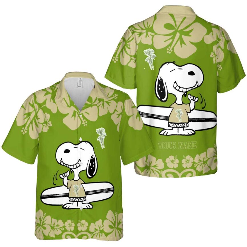 Customized Bamboo Surfing Snoopy Hawaiian Shirt Premium grade