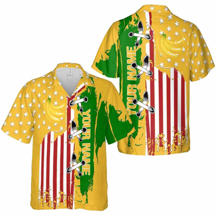 Customized Banana Flag Stitches Hawaiian Shirt Premium grade