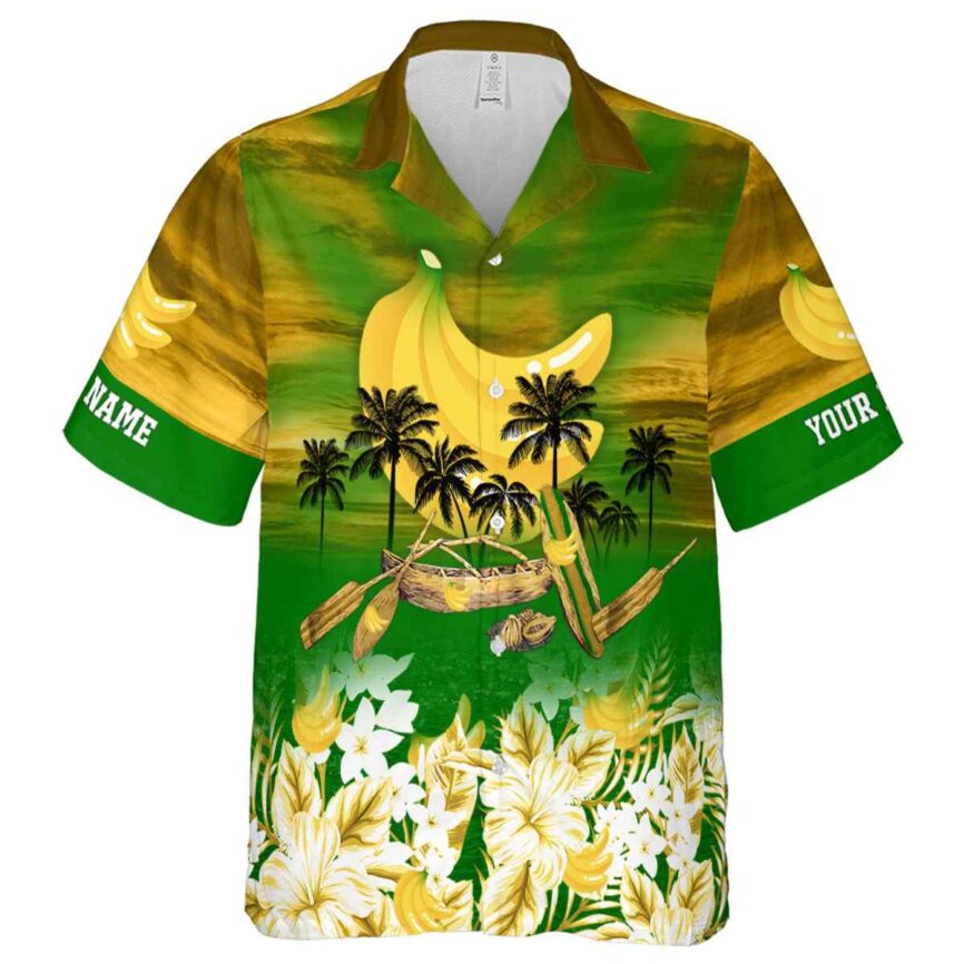 Customized Banana Sunset Beach Canoe Hawaiian Shirt Fashion forward