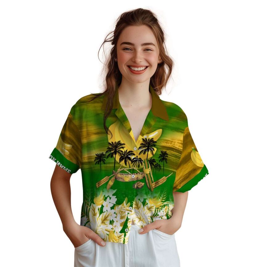 Customized Banana Sunset Beach Canoe Hawaiian Shirt Top rated