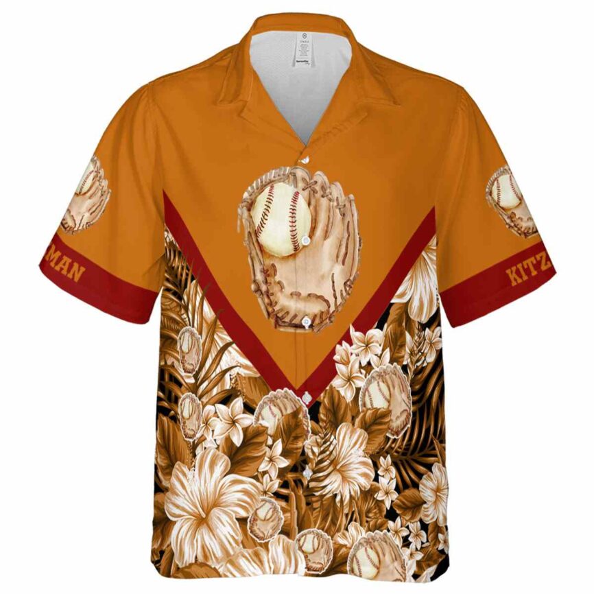 Customized Baseball Bold Floral Number Hawaiian Shirt Fashion forward