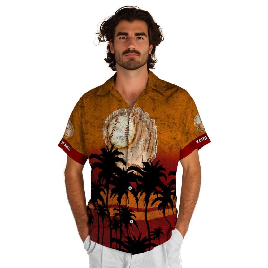 Customized Baseball Sunset Gradient Hawaiian Shirt New Arrival