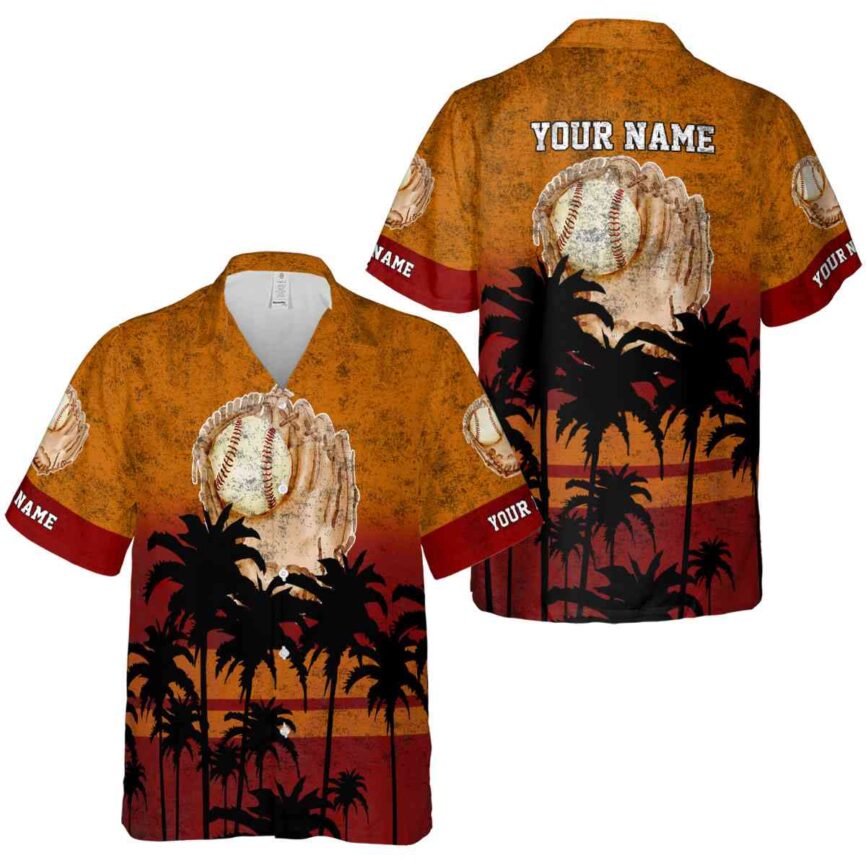 Customized Baseball Sunset Gradient Hawaiian Shirt Premium grade