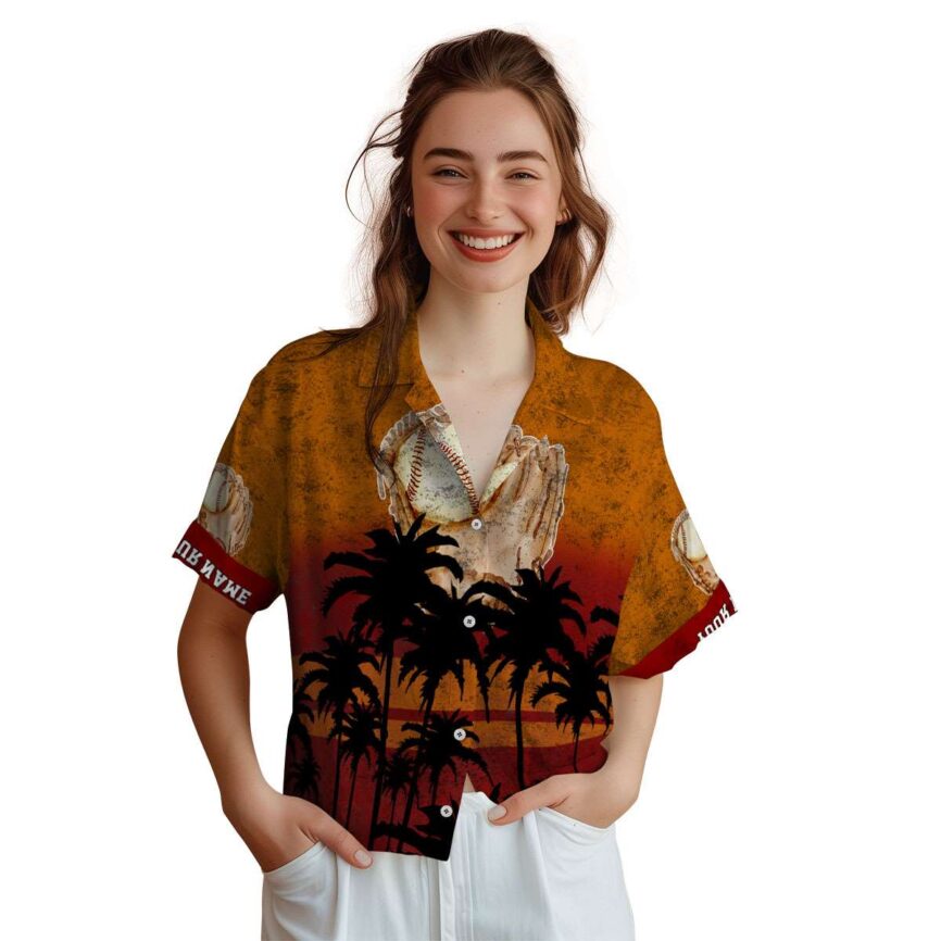 Customized Baseball Sunset Gradient Hawaiian Shirt Top rated