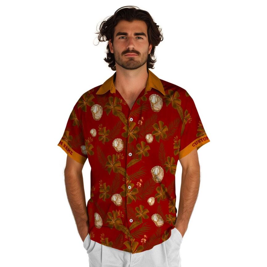 Customized Baseball Tropical Flower Hawaiian Shirt New Arrival