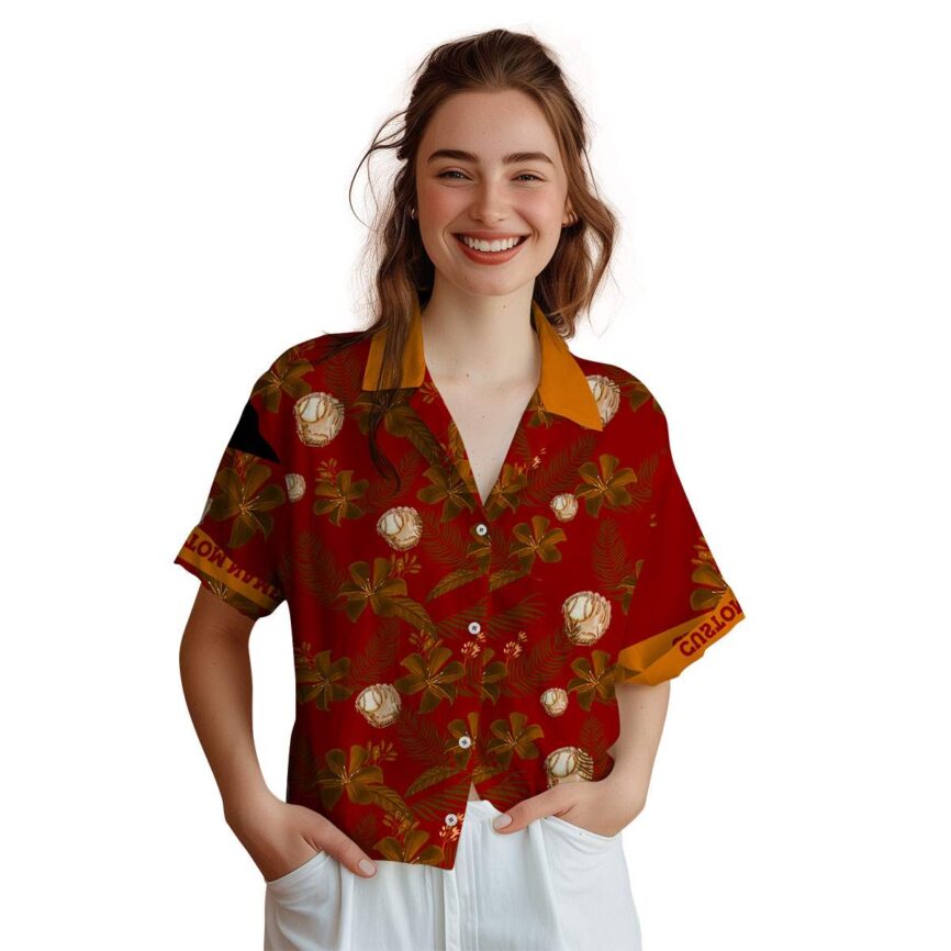 Customized Baseball Tropical Flower Hawaiian Shirt Top rated