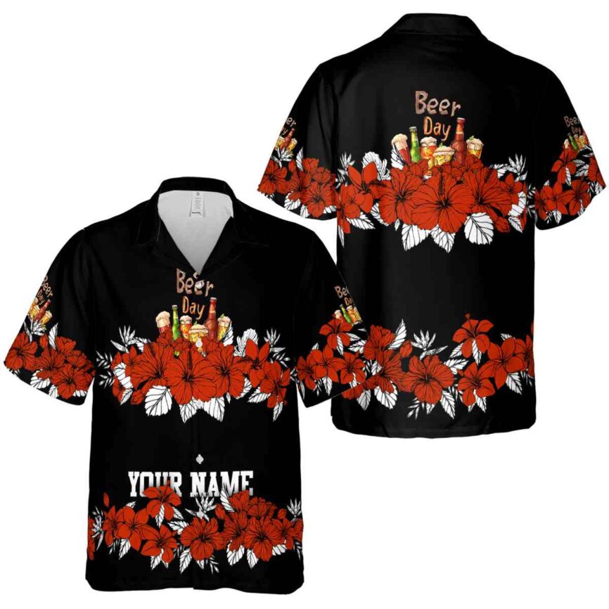 Customized Beer Hibiscus Band Hawaiian Shirt Premium grade