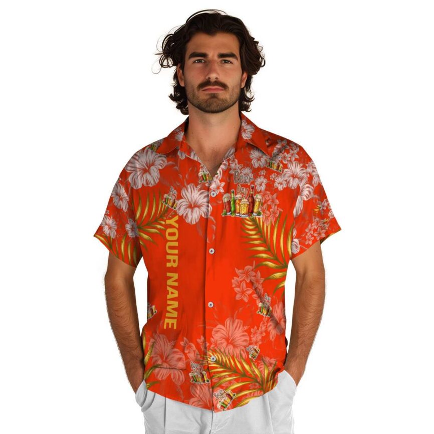 Customized Beer Hibiscus Pattern Hawaiian Shirt New Arrival