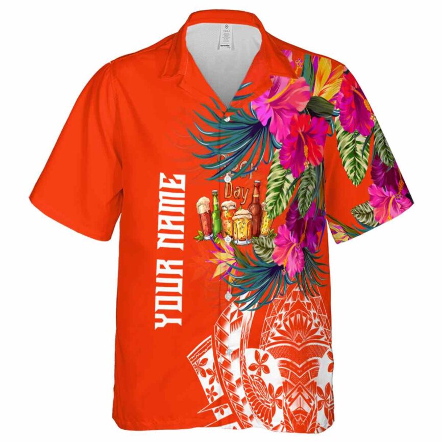 Customized Beer Polynesian Flowers Hawaiian Shirt Fashion forward