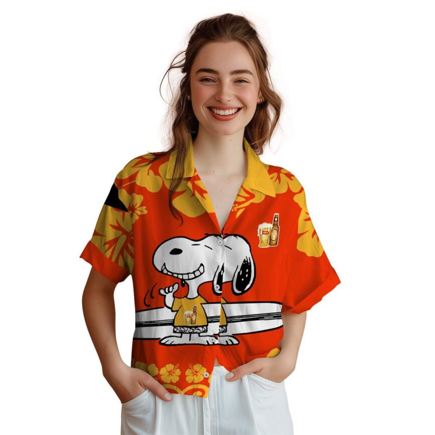 Customized Beer Surfing Snoopy Hawaiian Shirt Top rated