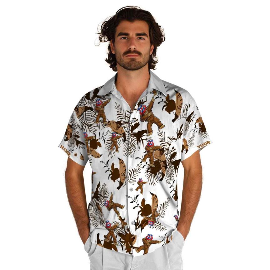 Customized Bigfoot Leafy Accents Hawaiian Shirt New Arrival