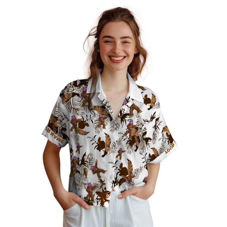 Customized Bigfoot Leafy Accents Hawaiian Shirt Top rated