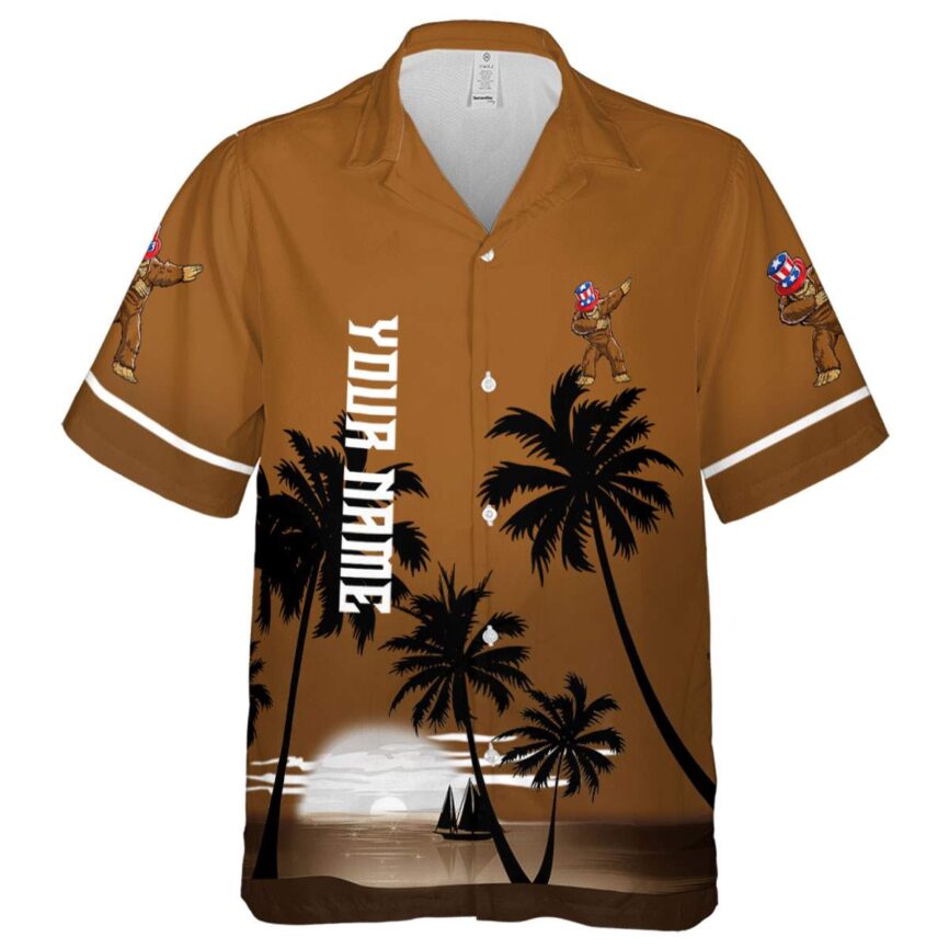 Customized Bigfoot Ocean Sunset Hawaiian Shirt Fashion forward