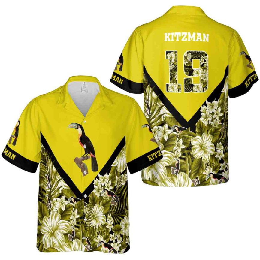 Customized Bird Bold Floral Number Hawaiian Shirt Premium grade