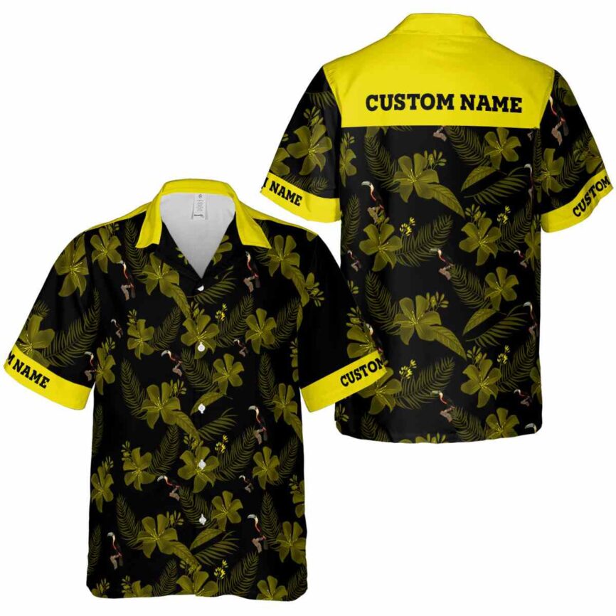 Customized Bird Tropical Flower Hawaiian Shirt Premium grade