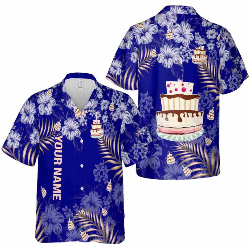 Customized Birthday Hibiscus Pattern Hawaiian Shirt Premium grade